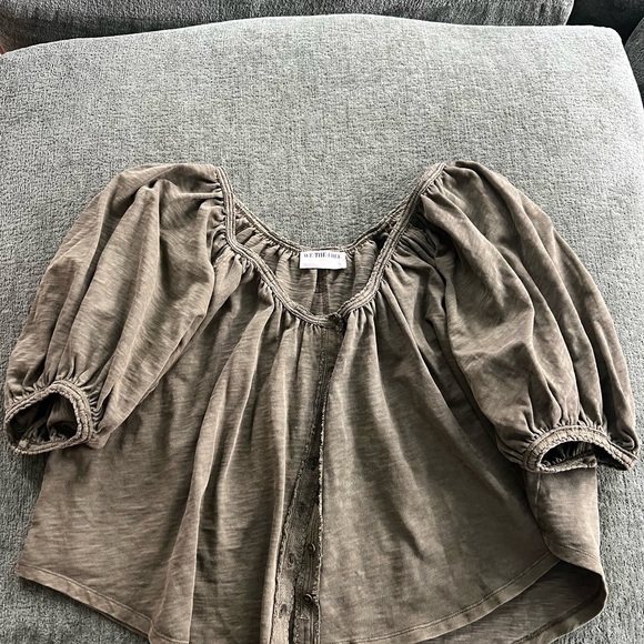 Free People Puff sleeve button down blouse - Picture 2 of 4